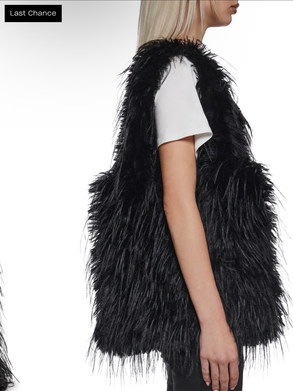 Faux Fur Shoulder Bag - Black
